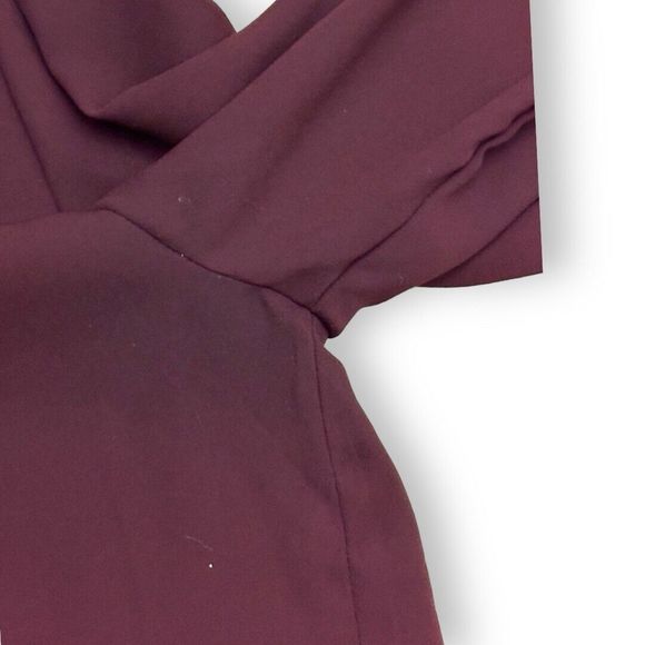 Forever 21 Purple Roll Tab Sleeve Chiffon Vented Back Blouse Sz Small - Picture 6 of 8